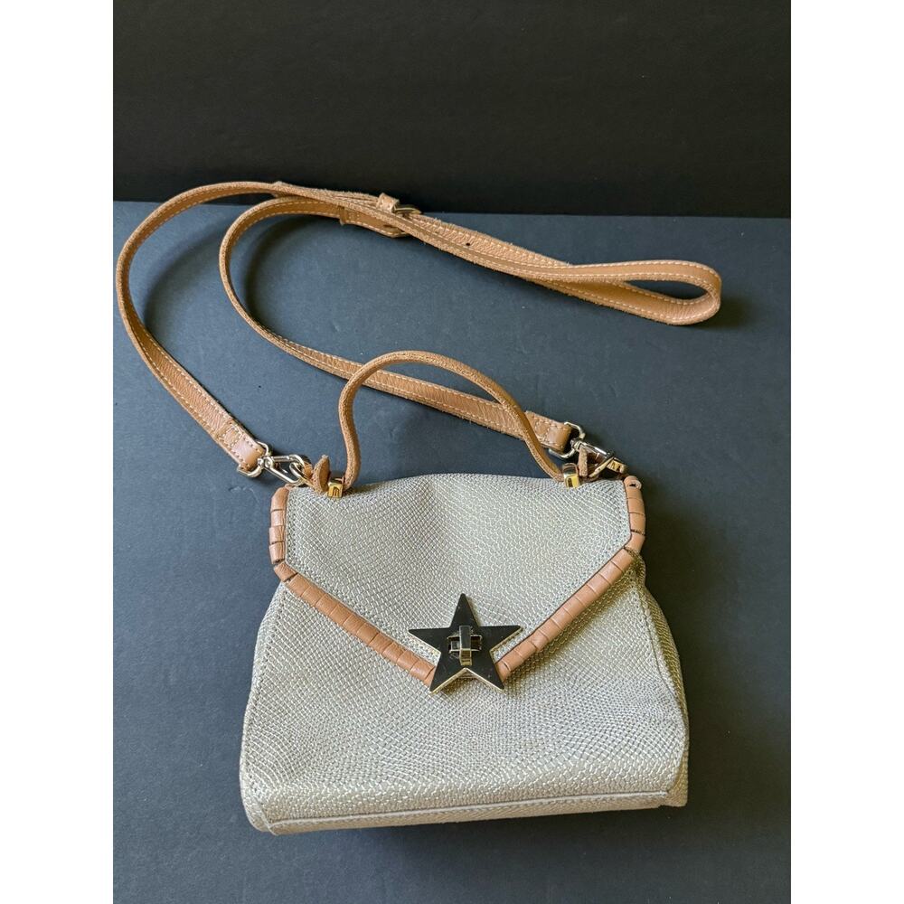 Gerogia Milani Leather Crossbody Bag Tan Brown Made In Italy City Capsule Casual